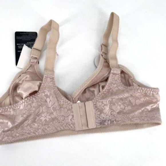 NwT Bali Women's Double Support Lace Spa Closure Wirefree Bra Beige Size 38B NWT - Picture 3 of 10